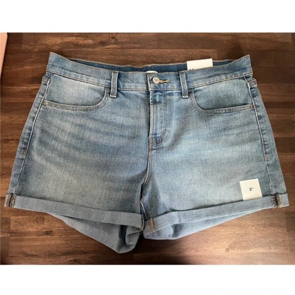 Old Navy Womens 12 Light Wash Stretch Comfort Jean Shorts 3"‎ Inseam